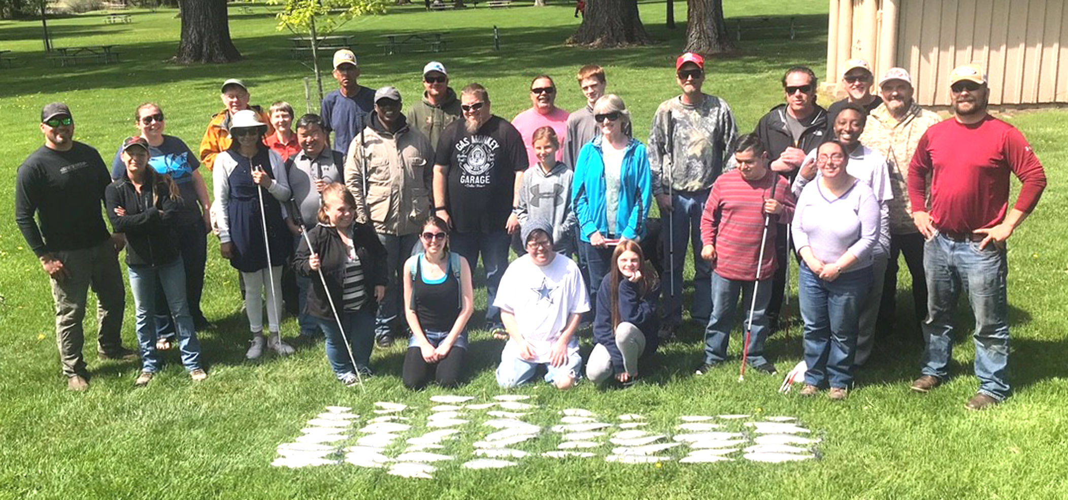 Blind anglers and fish